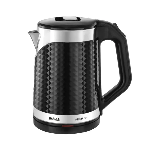 Image of INALSA Double Wall Kettle Prism BK|1.8 Ltr| 1500W |Diamond Cut Design |