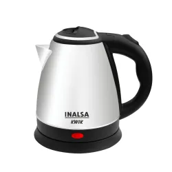 INALSA Electric Kettle 1.5 Liter with Stainless Steel Body - Kwik|Auto Shut Off & Boil Dry Protection Safety Features| Cordless Base & Cord Winder|Hot Water Kettle |Water Heater Jug, 1350 Wa...