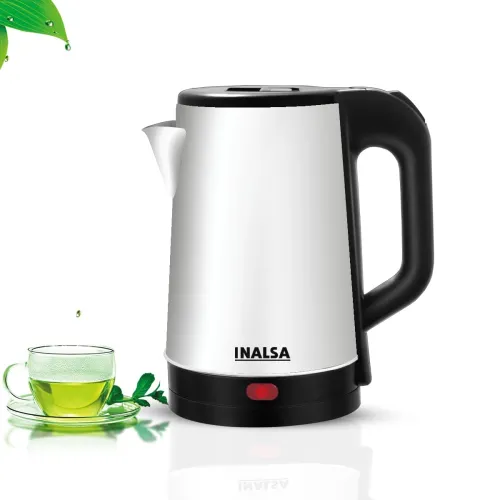 Image of INALSA Electric Kettle Prism FS 1500 Watts |1.8 L unique Cylindrical SS Body | Cordless Base |Easy Maintenance |Power In