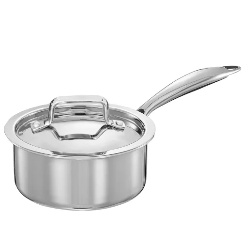 Image of Inalsa Cookware Platinum Triply Sauce Pan with Lid-16cm, 1.75L | Induction Friendly, (Silver), Small