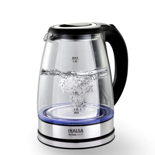 Image of INALSA Electric Kettle for Hot Water |1.8 L Capacity| LED Illumination & Borosilicate Glass Body| 2 Year Warranty|Multip