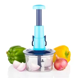 Incarnate Vegetable Push Chopper,No Electricity Needed,Equipped 3 Sharp blades for Fine Chopping 700ml Capacity, 3 Stain