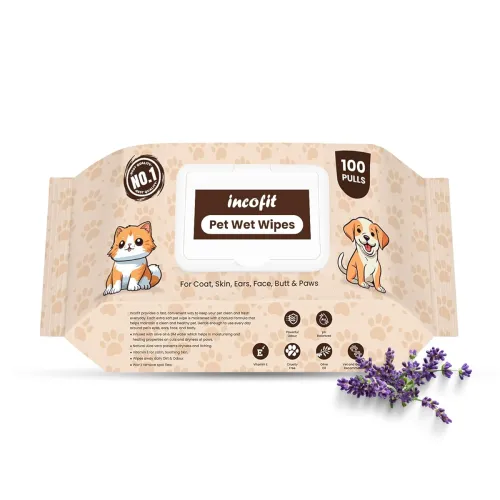 Image of Incofit Anti-Bacterial 100 Pulls Pet Wet Wipes