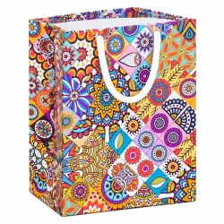 IncyWincy Boho Mandala Paper Gift Bag with Rope Handles, 22x18x8cm