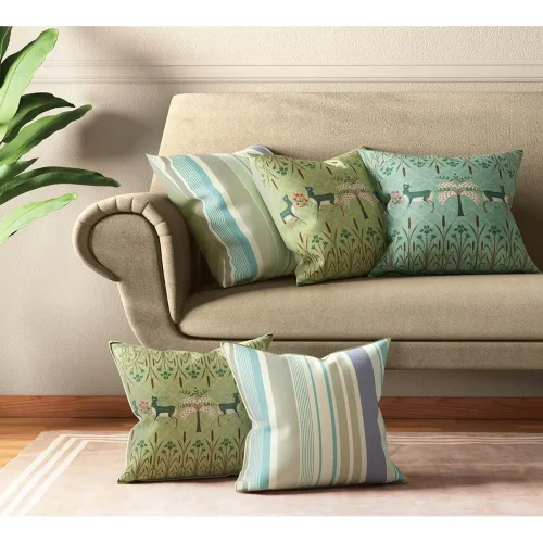 Image of India Circus Geometric Deer Cushion Covers 5-Pack