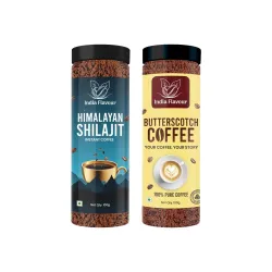 India Flavour Premium Shilajit And Butterscotch Instant Coffee 100g Pack 2