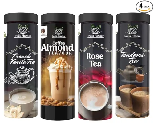 Image of India Flavour Instant Flavoured Coffee and Tea Combo Set of 4 (100gm Each)