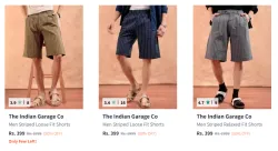 Indian Garage Co – Striped Tech Shorts Starting At ₹399