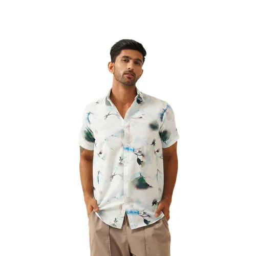 Image of Indian Needle Men's Floral Printed Cotton Casual Shirt