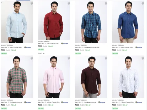 Image of Indian Terrainmens shirt upto 73% discount 