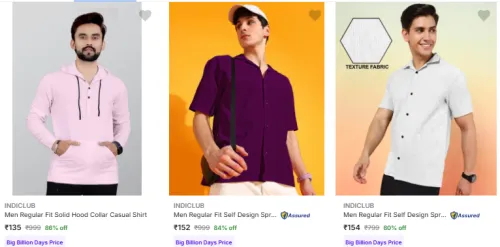 Image of Indiclub Men's Casual Shirts at minimum 79% Discount