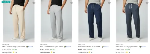 Image of Indiclub Men's Trousers at minimum 70% Discount