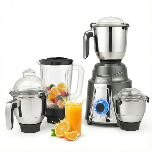 Image of Indicon Fiesta 1200W Mixer Grinder with 4 Jars (3 Stainless Steel Jar + 1 Juicer Jar)