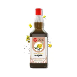 IndicWisdom Cold Pressed Mustard Oil 1 Liter, Pure & Unrefined Sarson Oil