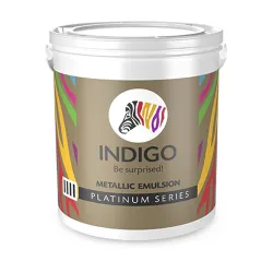 Indigo Metallic Emulsion Platinum Series – Sparkling Metallic Texture Wall Paint | Water-Based | Anti-Fungal & Algae Resistant | Interior & Exterior Use | 1 L Brown