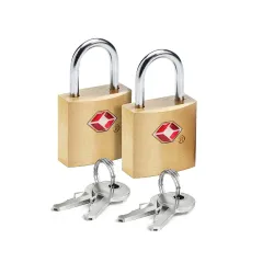 Inditradition Tsa Approved Brass Combination Lock With Keys For Suitcase, Luggage (Pack Of 2) - Golden Colour