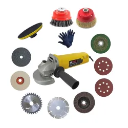 Inditrust 950W Angle Grinder 100mm + 11 Wheels & Gloves, 100% Copper