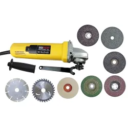 Inditrust Powerful 900W 4 inch 801 angle grinder combo with 8 wheels for cutting