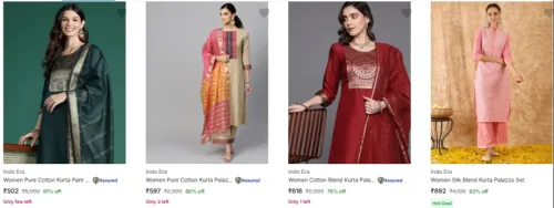 Image of Indo Era Women's Ethnic Sets upto 91% Discount