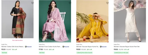 Image of Indo Era Women's Ethnic Sets at minimum 70% Discount