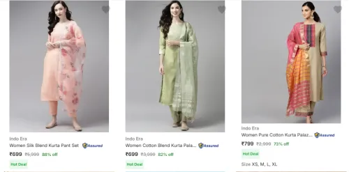 Image of Indo Era Women's Ethnic Sets at minimum 70% Discount