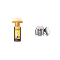 Indulekha Bhringa Hair Oil, 100ml And Lakme Absolute Perfect Radiance Skin lightening/Brightening Night Creme 50 g