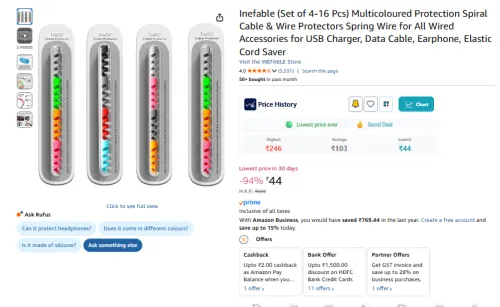 Image of Inefable (Set of 4-16 Pcs) Protection Cable Wire Protectors 