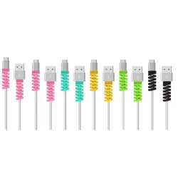 Inefable (Set of 5-20Pcs) Multicoloured Protection Spiral Cable & Wire Protectors Spring Wire for All Wired Accessories 