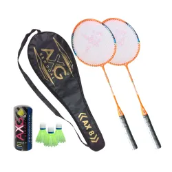 Inescapable Aluminium Badminton Racquets (Set of 2) 3 Plastic Shuttles and Cover Badminton Kit (Orange)