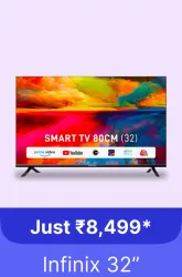 Infinix 32″ smart Google Tv @ ₹8299 On FlipKart Big Billion Days Sale 