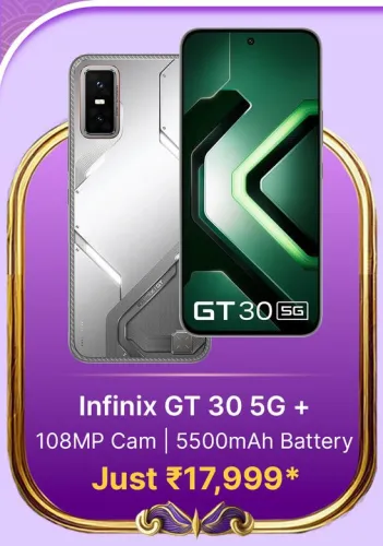 Image of Infinix GT30 5g Plus @ ₹17999 on Flipkart big Billion Days Sale