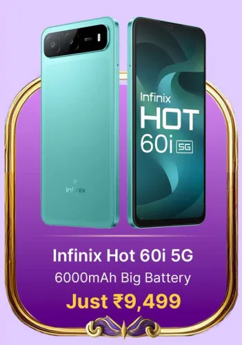 Image of Infinix HOT 60i 5G @ ₹9499 on Flipkart big Billion Days Sale