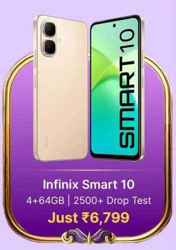 Image of Infinix SMART 10 @ ₹6799 on Flipkart big Billion Days Sale