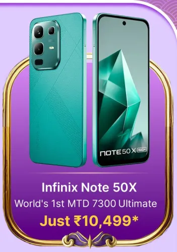 Image of Infinix Note 50X 5G @ ₹10499 on Flipkart big Billion Days Sale