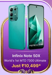 Infinix Note 50X 5G @ ₹10499 on Flipkart big Billion Days Sale