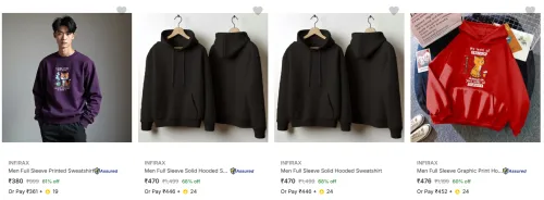 Image of Infirax Men's Sweatshirts at minimum 60% Discount