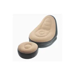 Inflatable Lounge Chair with Footrest and Air Pump
