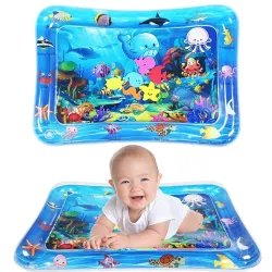 Inflatable Baby Water Play Mat for Tummy Time – Leak-Proof PVC, Colorful Floating Toys, Sensory Development Activity Mat