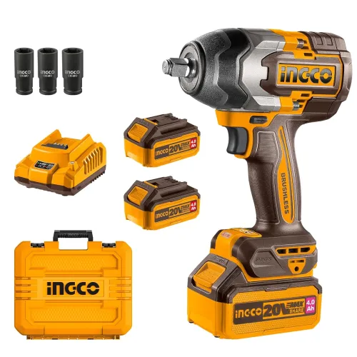 Image of INGCO 20V Brushless Impact Wrench 1000Nm Kit