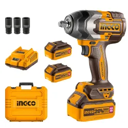 INGCO 20V Brushless Impact Wrench 1000Nm Kit