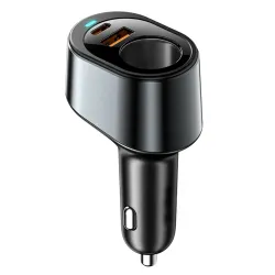 INICIO 120W 3 Port Car Charger With 85W Cigarette Lighter Splitter, 35W USB C PD & 30W USB A Fast Charging For iPhone 17 16 15 14 Pro iPad Pro Air Galaxy S25 S24 Ultra Pixel 10 9 GPS Dash Ca...