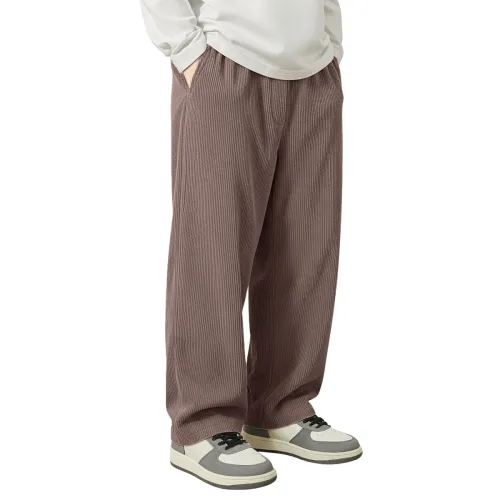 Image of INKKR Men's Polyester Causal Lightweight Elastic Waist with Drawstring Comfortable Loose Fit Trouser Pant