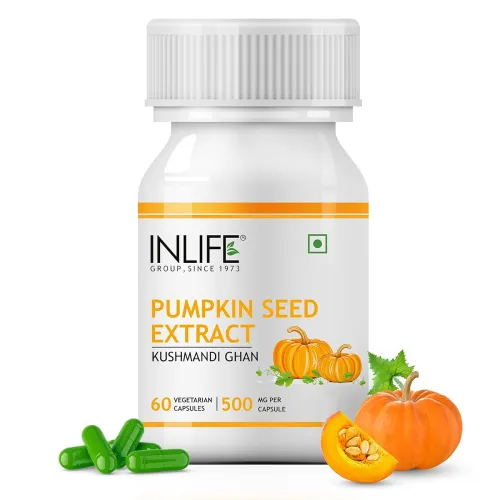 Image of INLIFE Pumpkin Seed Extract 500mg (60 Veg Capsules)