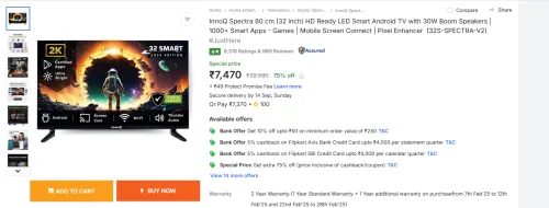 Image of InnoQ Spectra 80 cm (32 inch) HD Ready LED Smart Android TV 