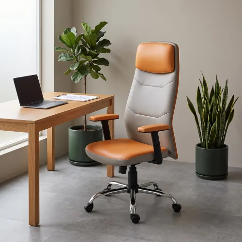Image of INNOWIN DualTone High Back Leatherette Executive Office Chair for Boss