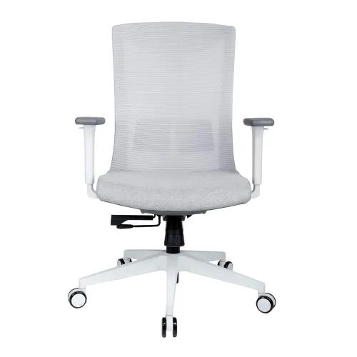 Image of INNOWIN Henry Medium Back Ergonomic Office Chair (White & Grey) 3 Years Warranty