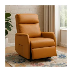 INNOWIN Shark Recliner Sofa 1 Seater Motorized | Recliner Chair with Luxuriously Padded Body and Premium Comfort | Rexine Fabric | 1 Years Warranty | Tan Brown
