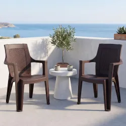INNOWIN Sweden Plastic Chair with Armrest | Pack of 2 | Strong & Durable