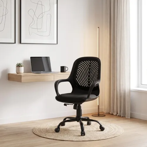 Image of INNOWIN Zara Low Back Chair for Home & Office (Black)| 3 Years Limited Warranty