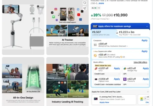 Image of Insta360 Flow 2 AI Tracker Bundle Gimbal